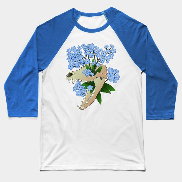 Forget Me Not Baseball T-Shirt by Hexabeast